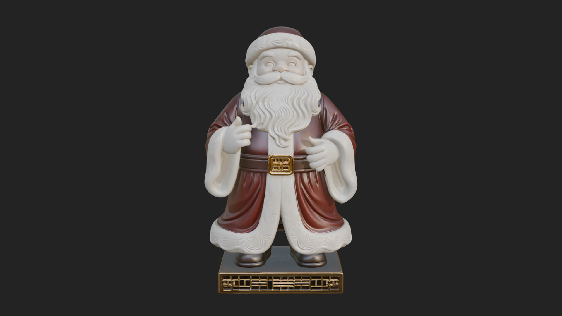 Robed Father Christmas Statue Design 13 3D Print Model 3D Model