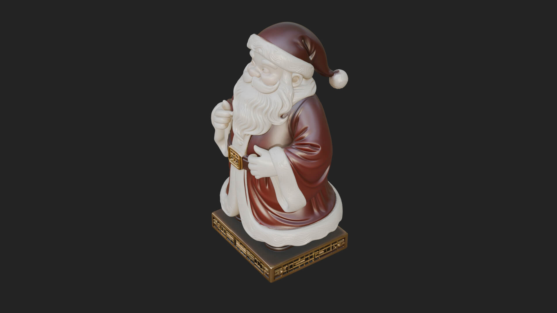 Robed Father Christmas Statue Design 13 3D Print Model 3D Model