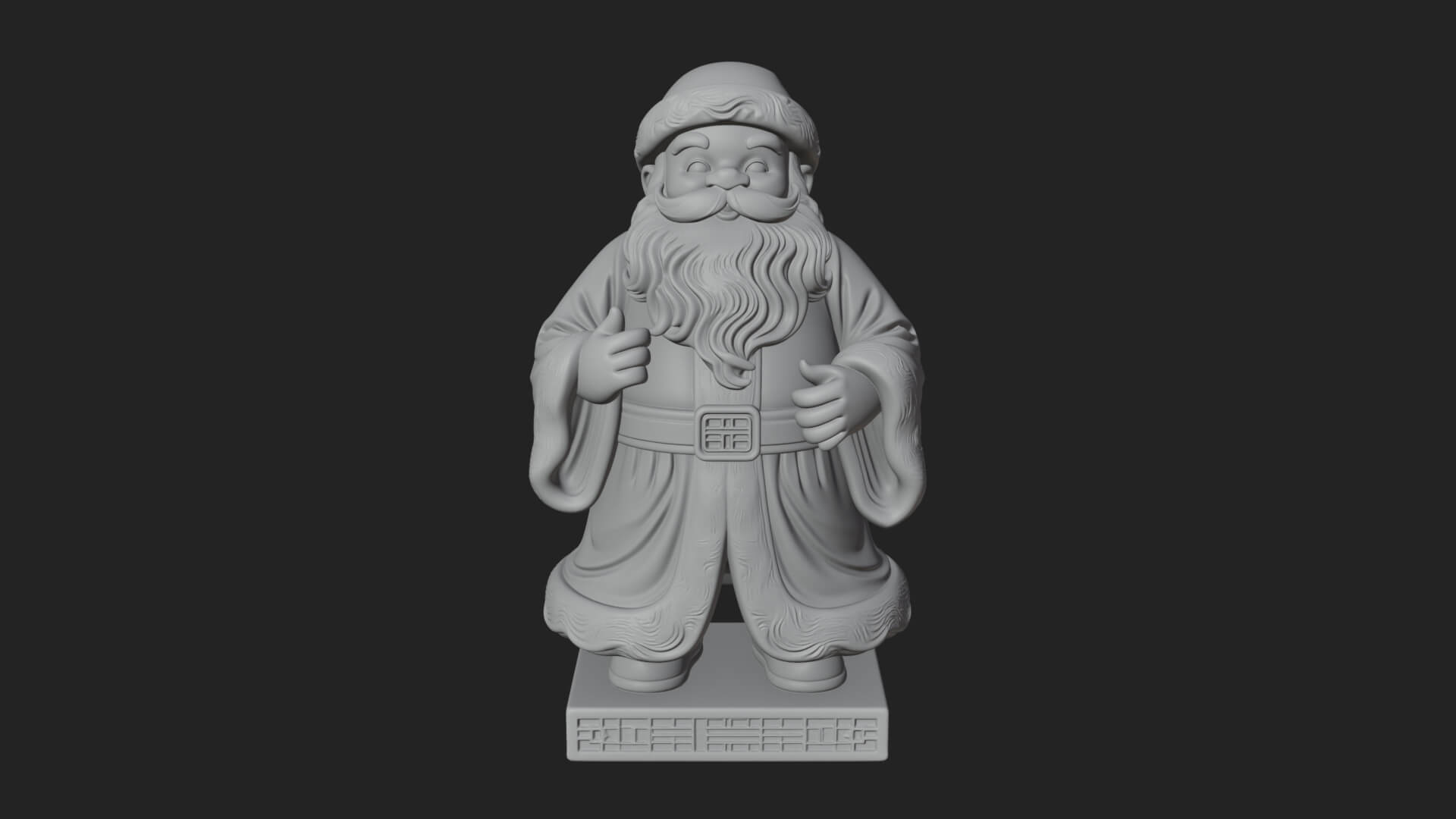 Robed Father Christmas Statue Design 13 3D Print Model 3D Model