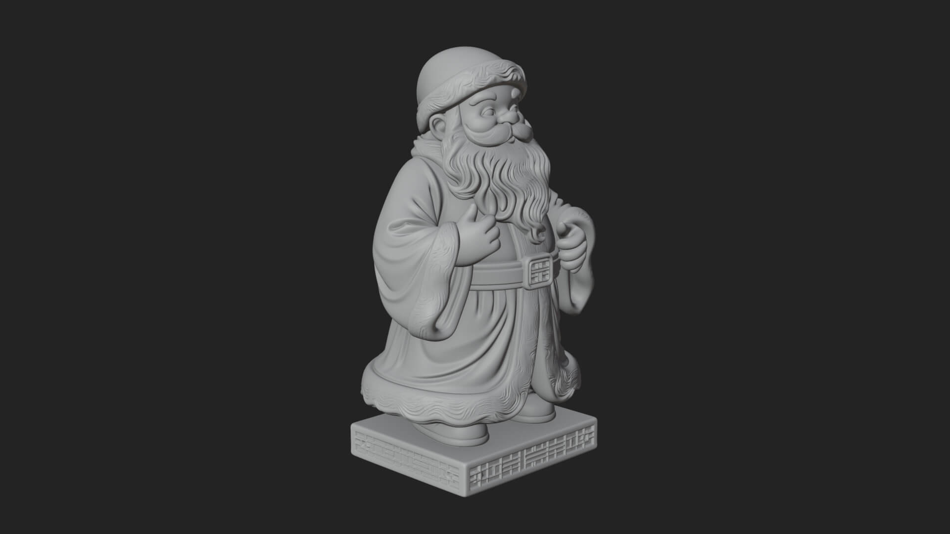 Robed Father Christmas Statue Design 13 3D Print Model 3D Model
