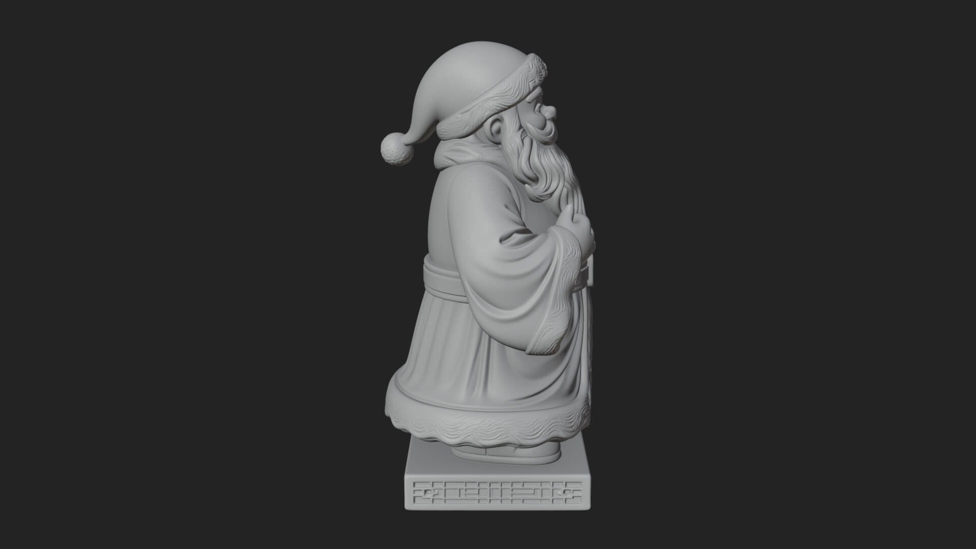 Robed Father Christmas Statue Design 13 3D Print Model 3D Model