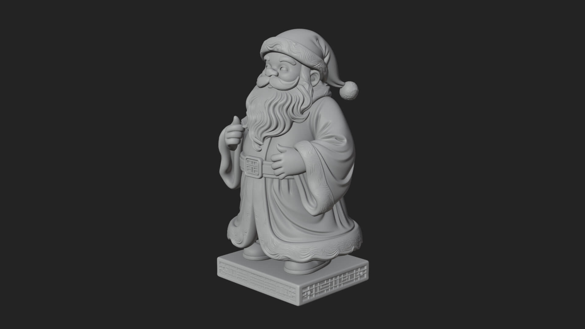 Robed Father Christmas Statue Design 13 3D Print Model 3D Model