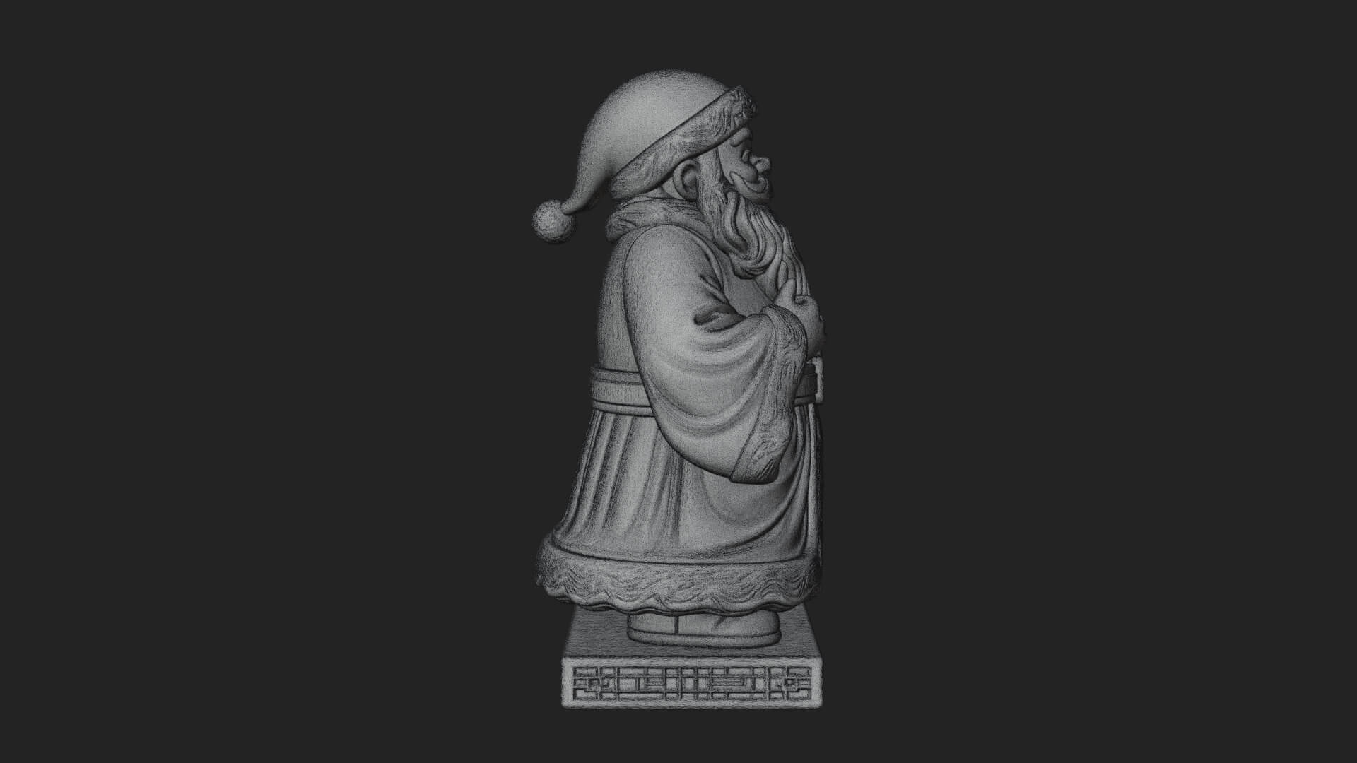 Robed Father Christmas Statue Design 13 3D Print Model 3D Model
