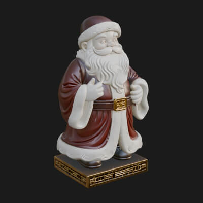 Robed Father Christmas Statue Design 13 3D Print Model