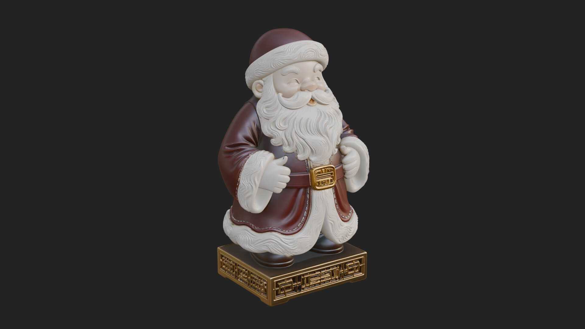 Robed Father Christmas Statue Design 14 3D Print Model 3D Model