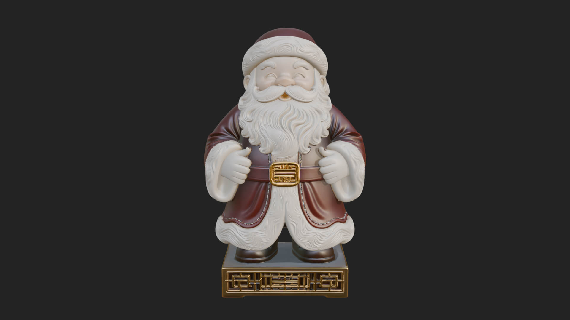 Robed Father Christmas Statue Design 14 3D Print Model 3D Model