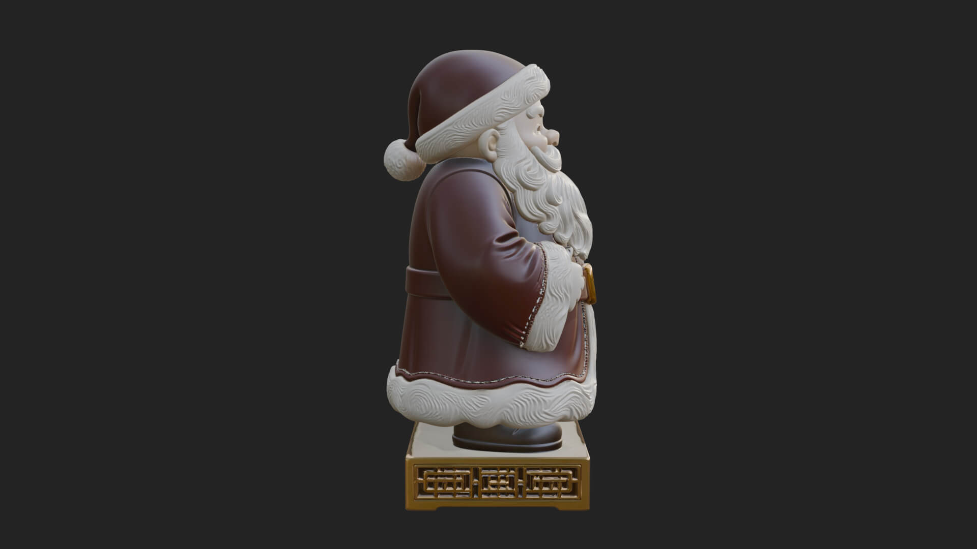 Robed Father Christmas Statue Design 14 3D Print Model 3D Model