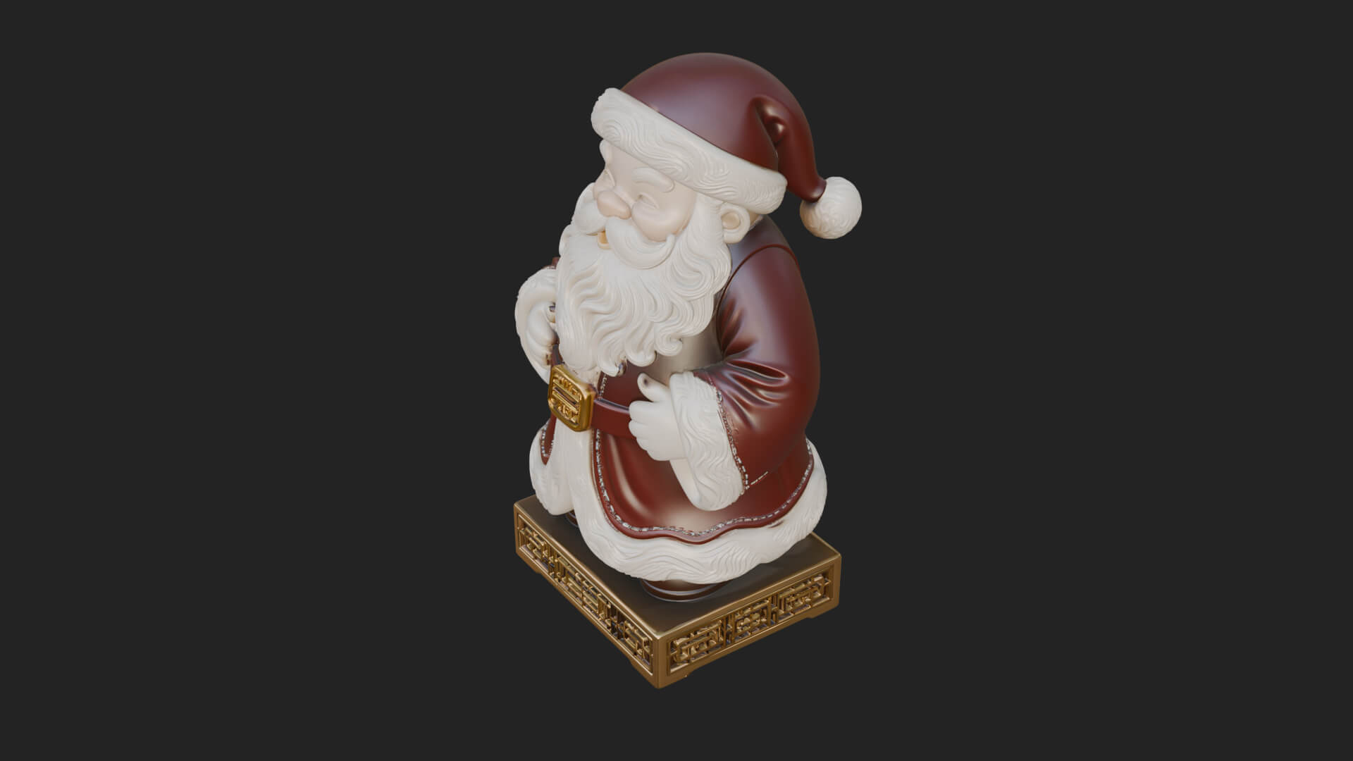 Robed Father Christmas Statue Design 14 3D Print Model 3D Model