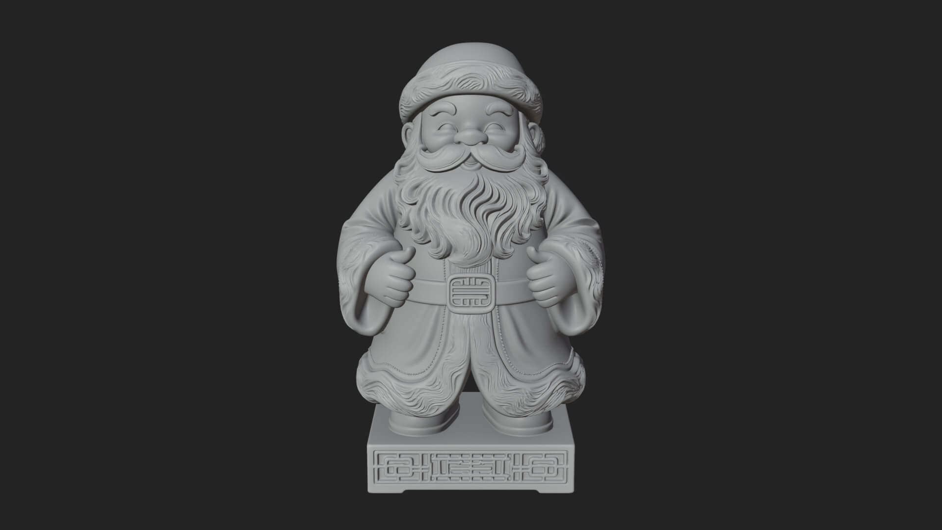 Robed Father Christmas Statue Design 14 3D Print Model 3D Model