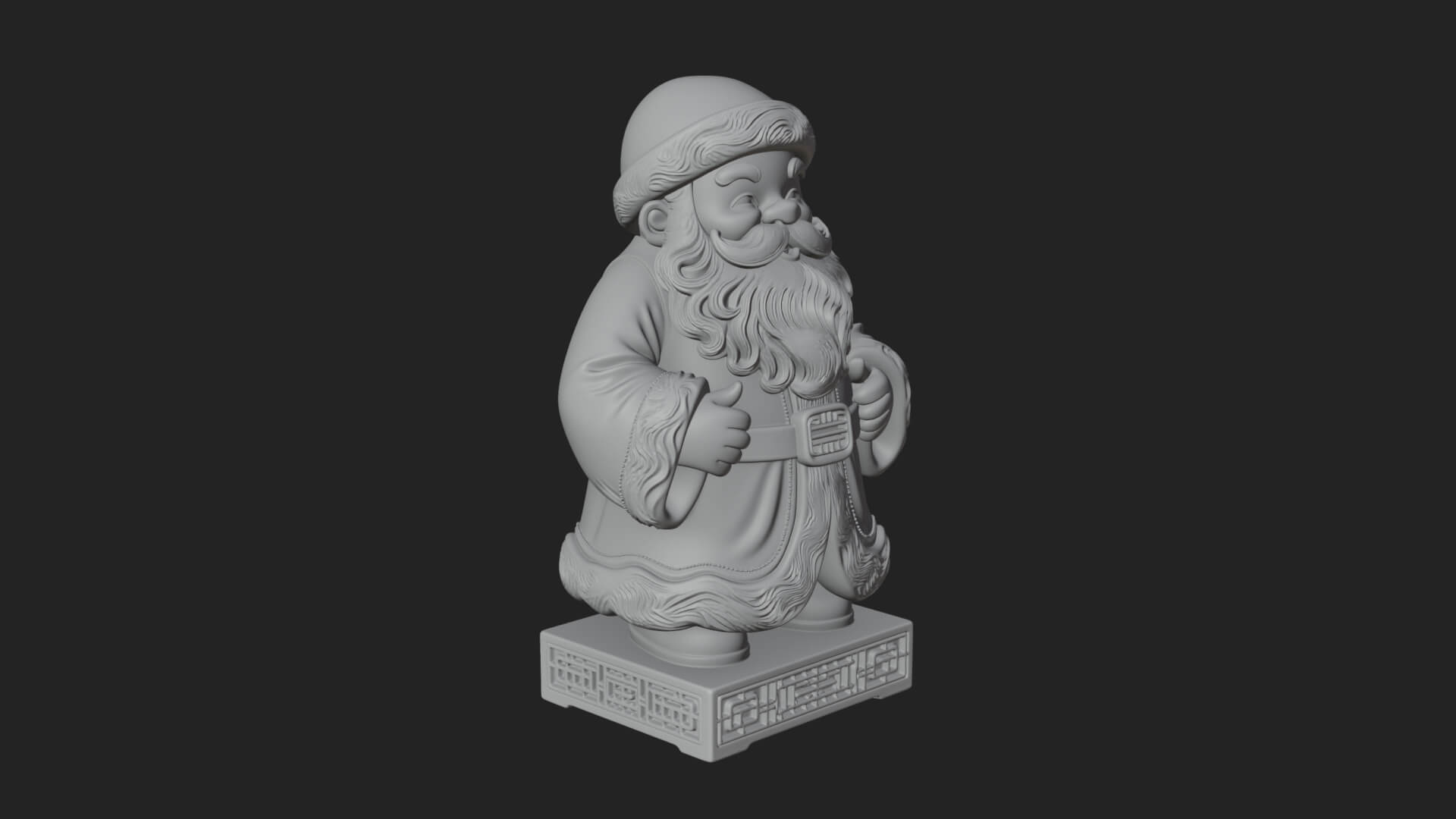 Robed Father Christmas Statue Design 14 3D Print Model 3D Model