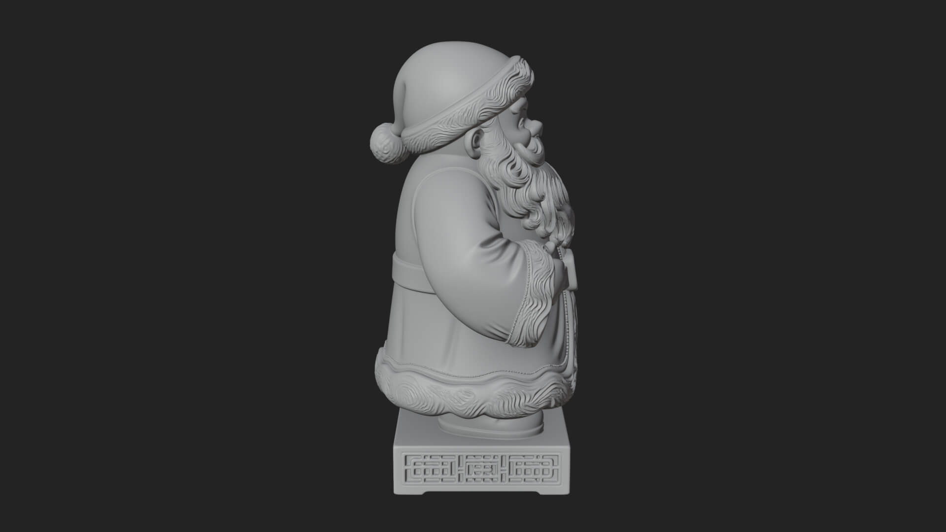 Robed Father Christmas Statue Design 14 3D Print Model 3D Model