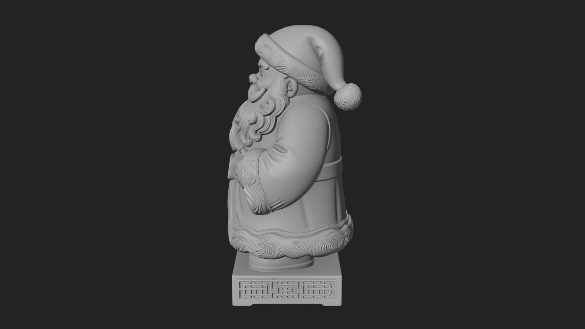 Robed Father Christmas Statue Design 14 3D Print Model 3D Model