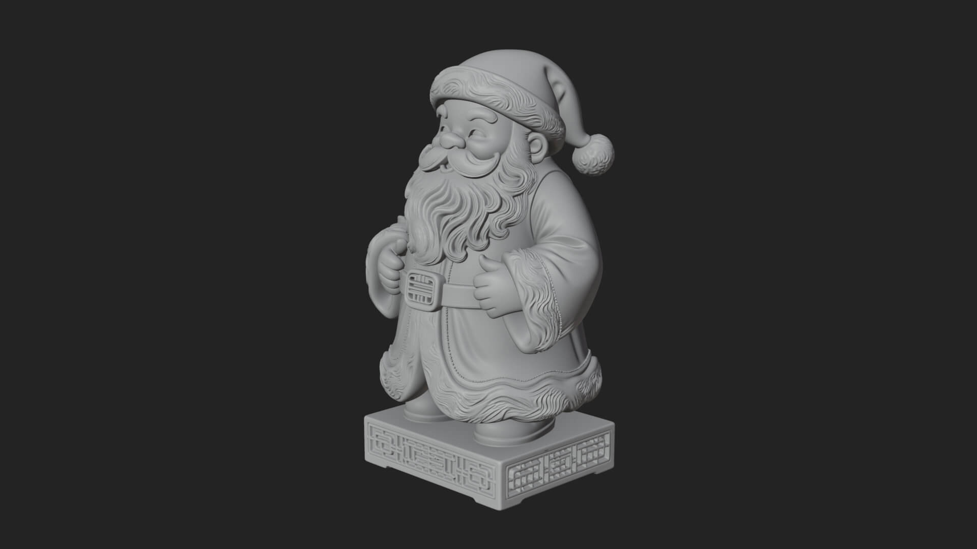 Robed Father Christmas Statue Design 14 3D Print Model 3D Model