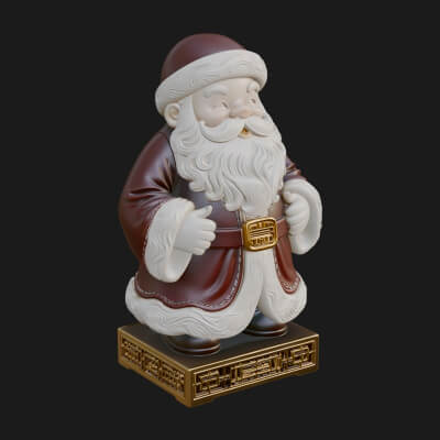 Robed Father Christmas Statue Design 14 3D Print Model