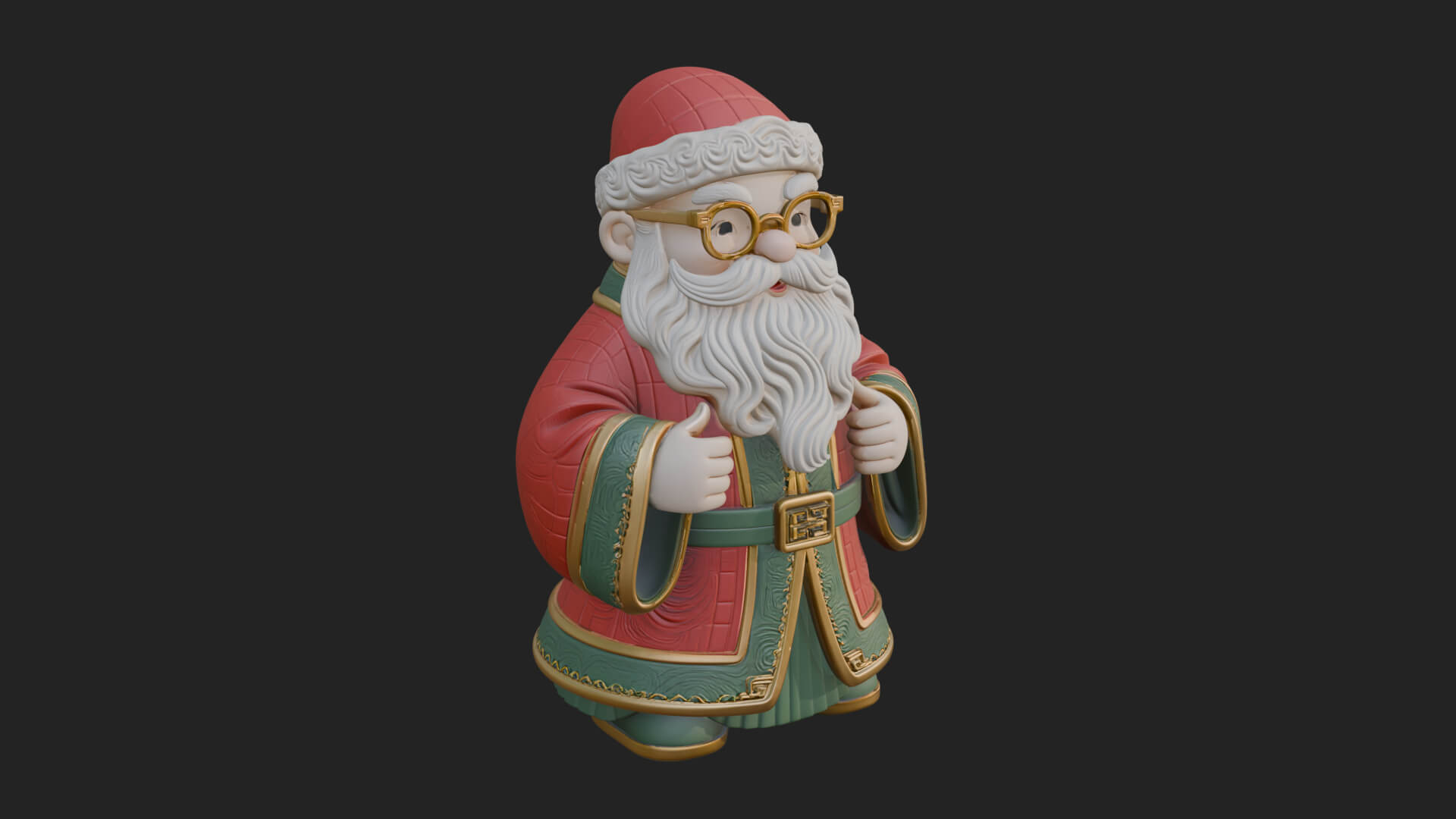 Robed Father Christmas Statue Design 15 3D Print Model 3D Model