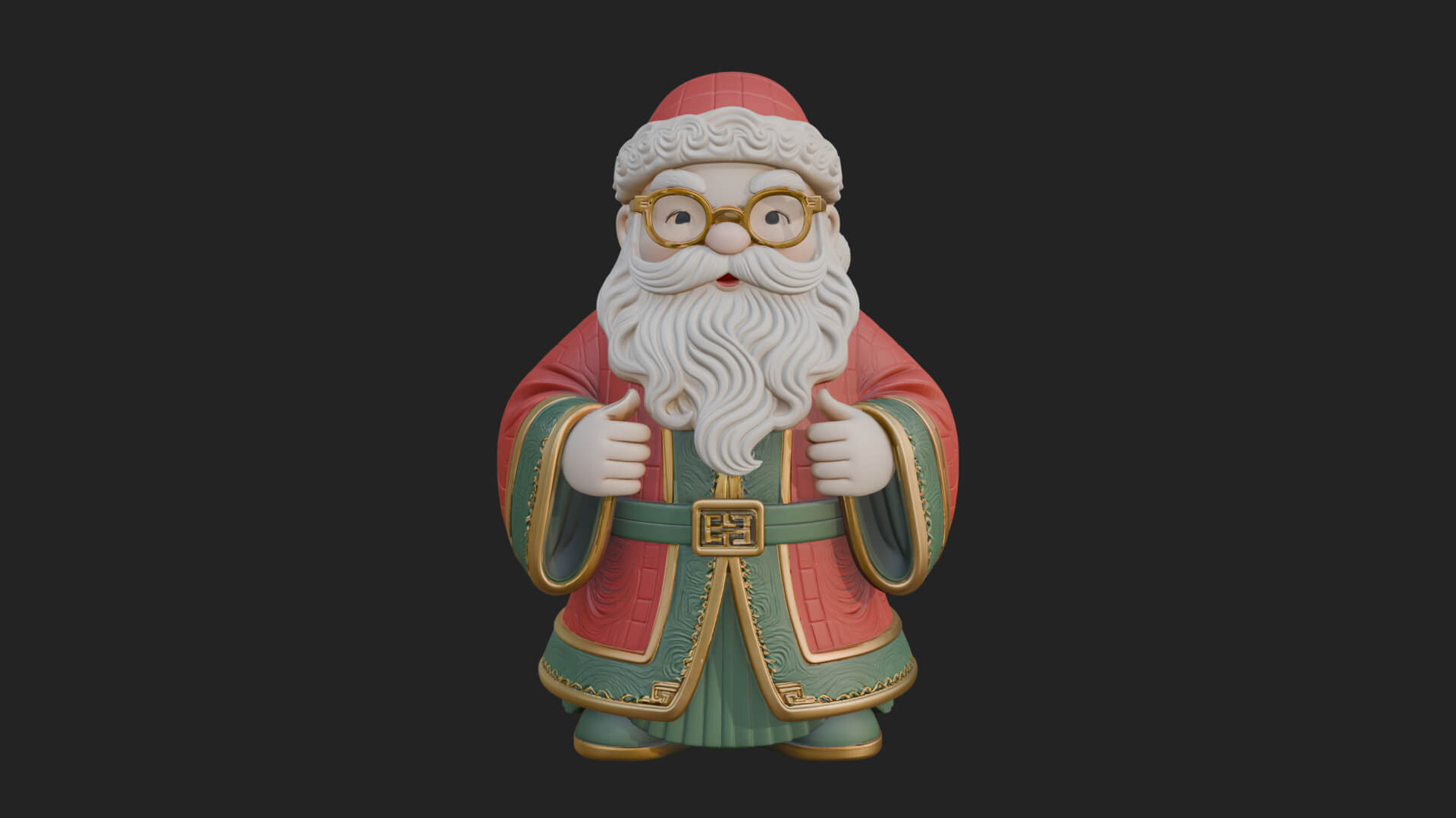 Robed Father Christmas Statue Design 15 3D Print Model 3D Model
