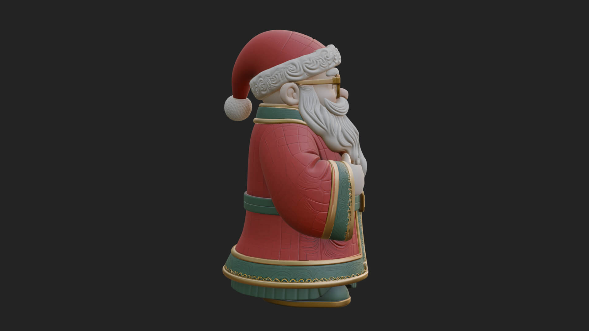 Robed Father Christmas Statue Design 15 3D Print Model 3D Model
