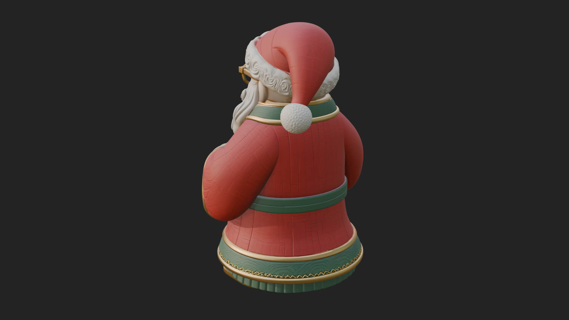 Robed Father Christmas Statue Design 15 3D Print Model 3D Model