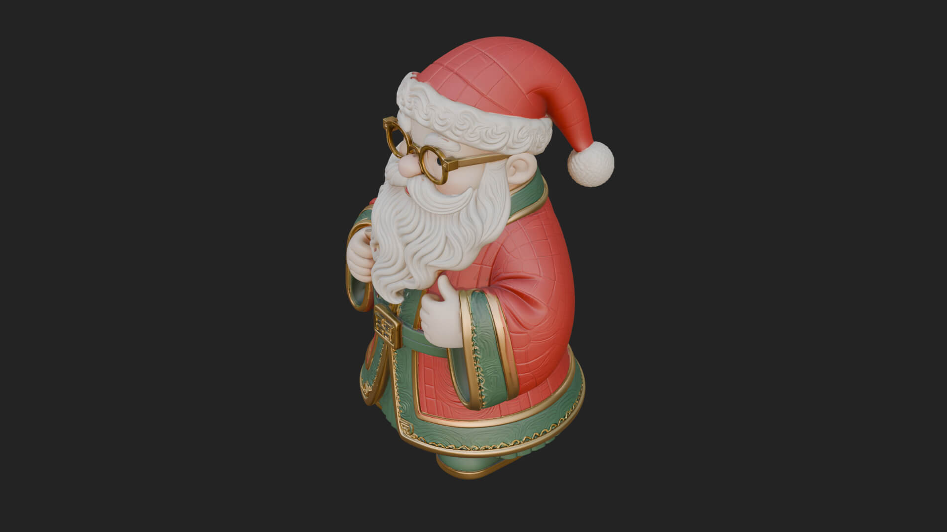 Robed Father Christmas Statue Design 15 3D Print Model 3D Model