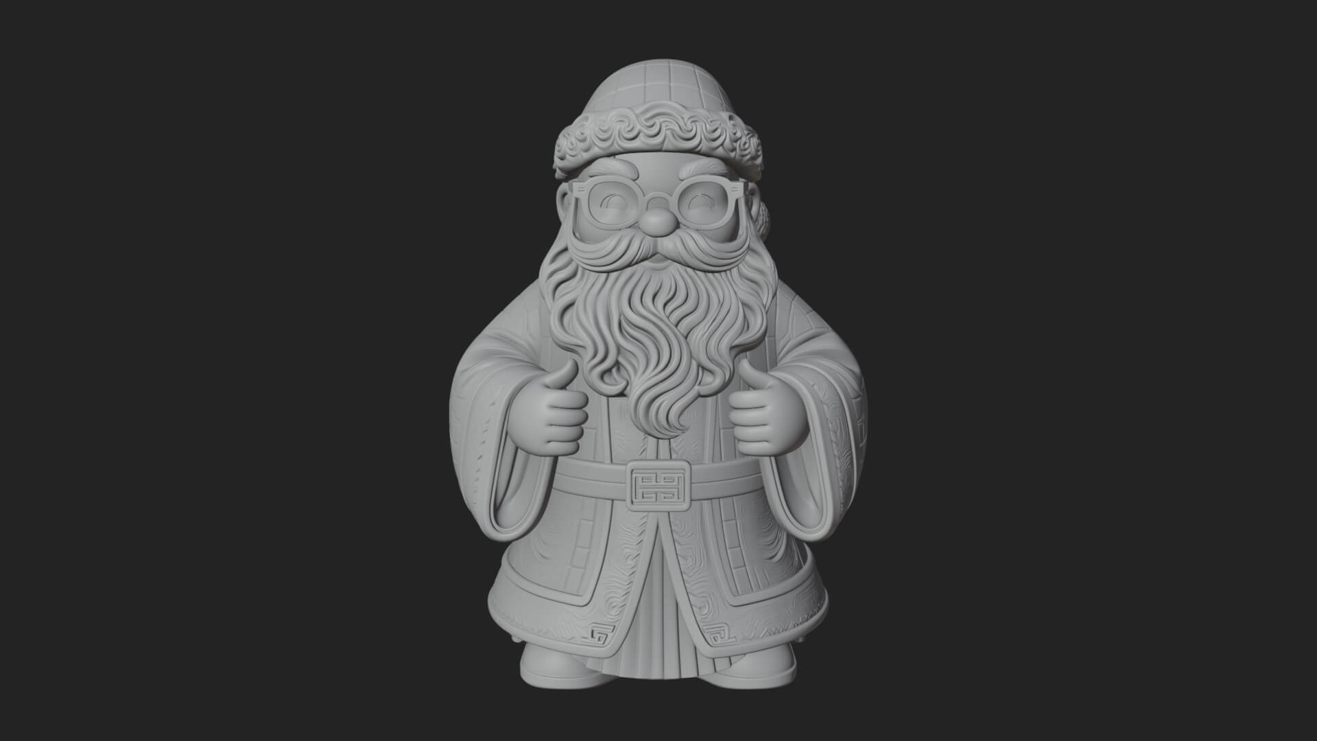 Robed Father Christmas Statue Design 15 3D Print Model 3D Model