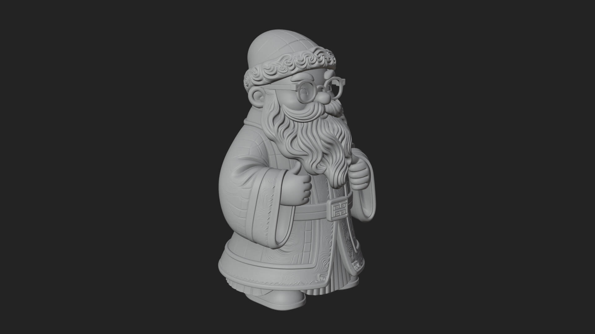 Robed Father Christmas Statue Design 15 3D Print Model 3D Model
