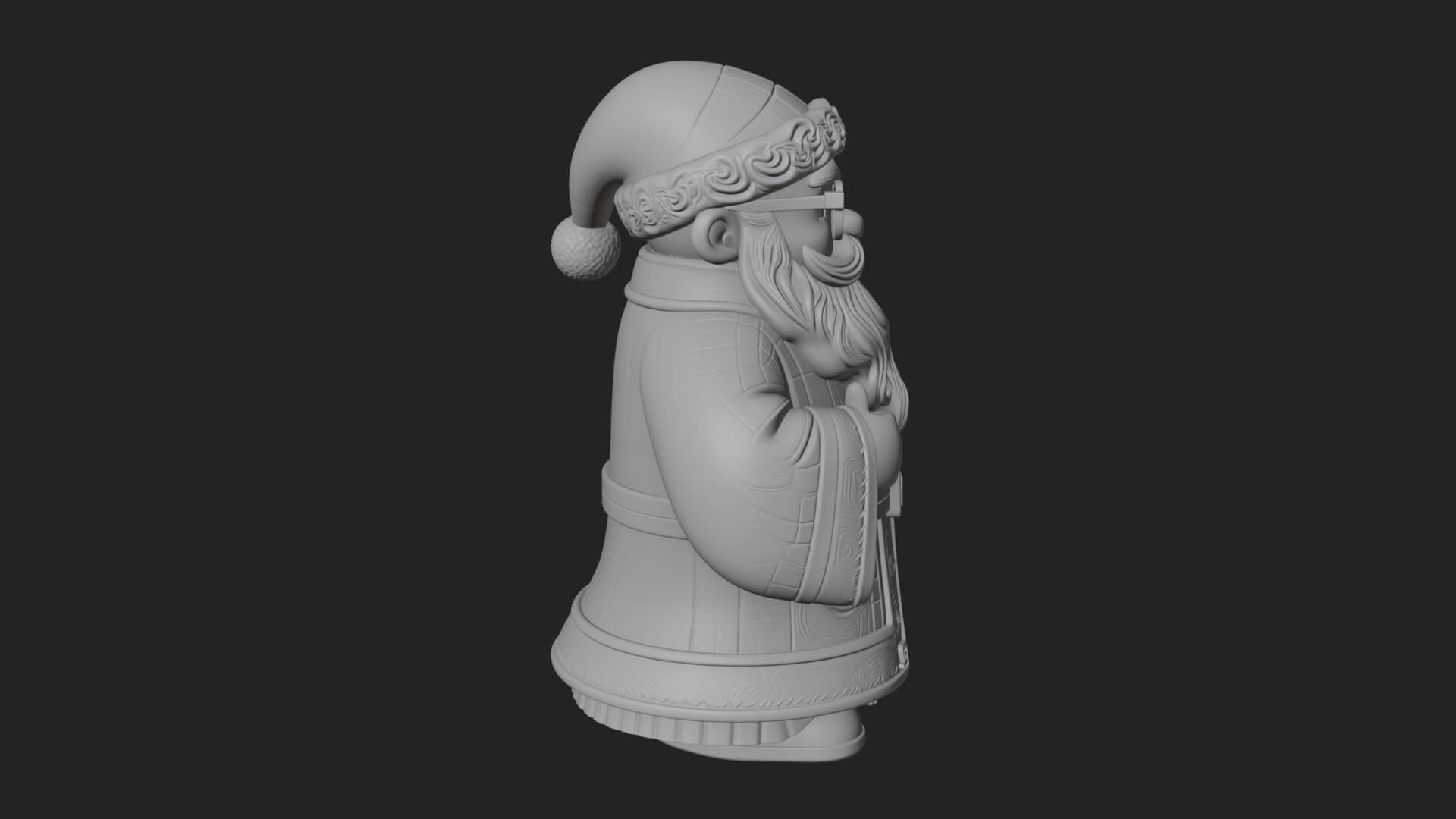 Robed Father Christmas Statue Design 15 3D Print Model 3D Model