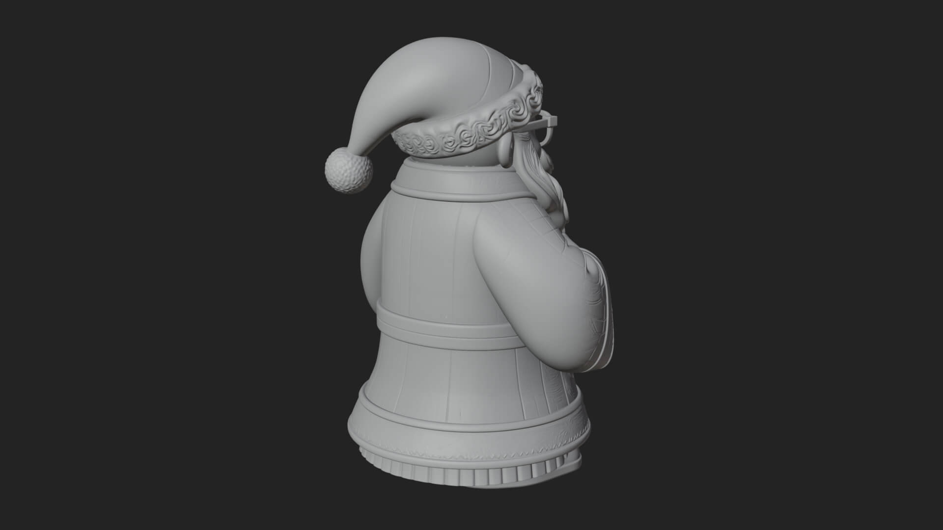 Robed Father Christmas Statue Design 15 3D Print Model 3D Model