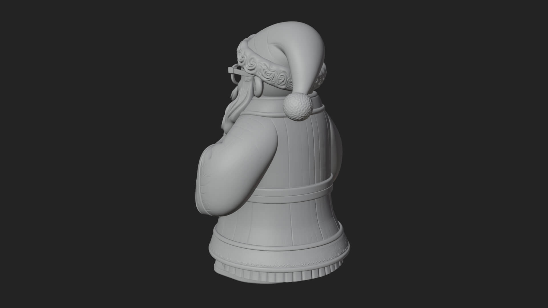 Robed Father Christmas Statue Design 15 3D Print Model 3D Model