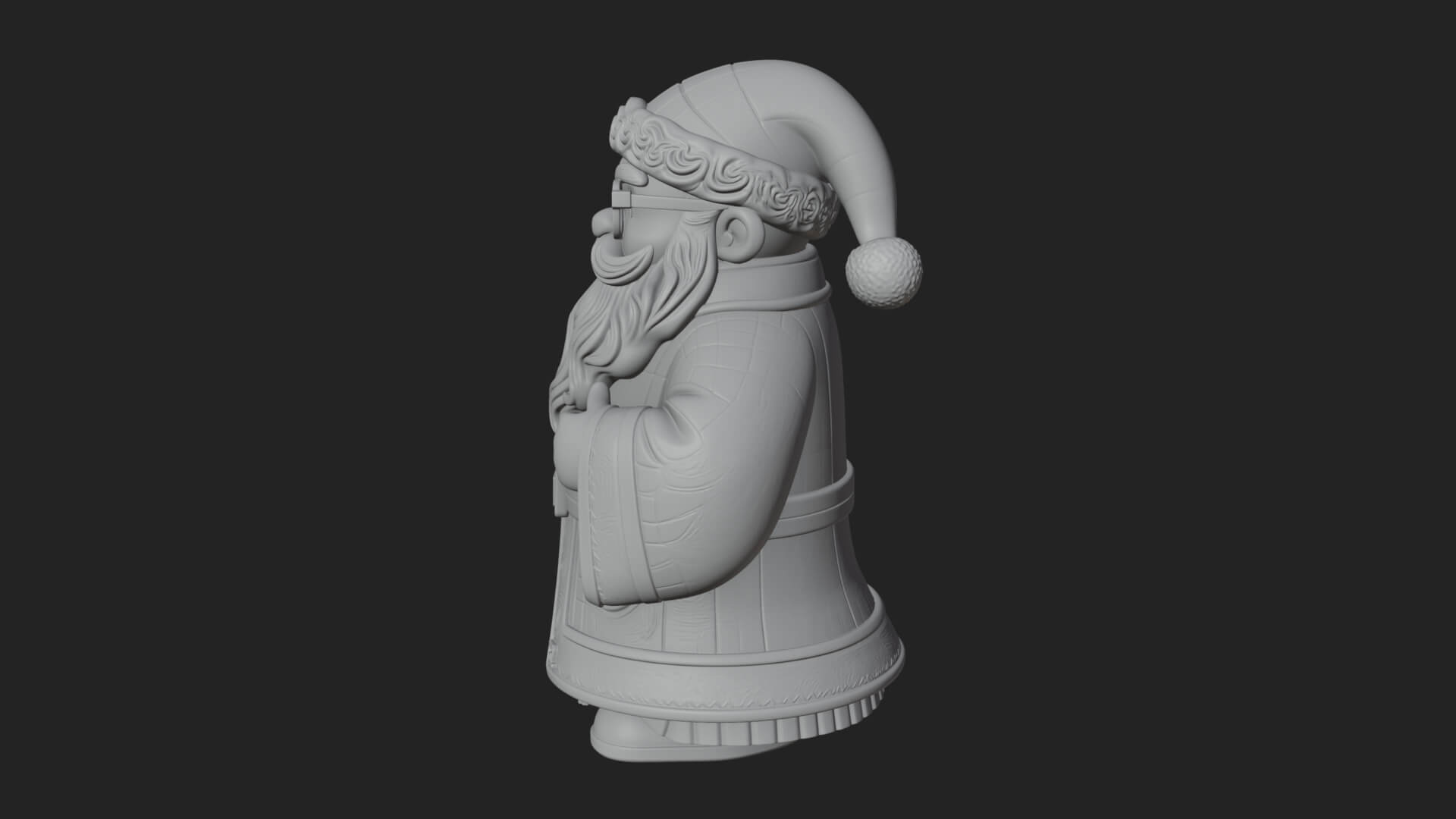 Robed Father Christmas Statue Design 15 3D Print Model 3D Model