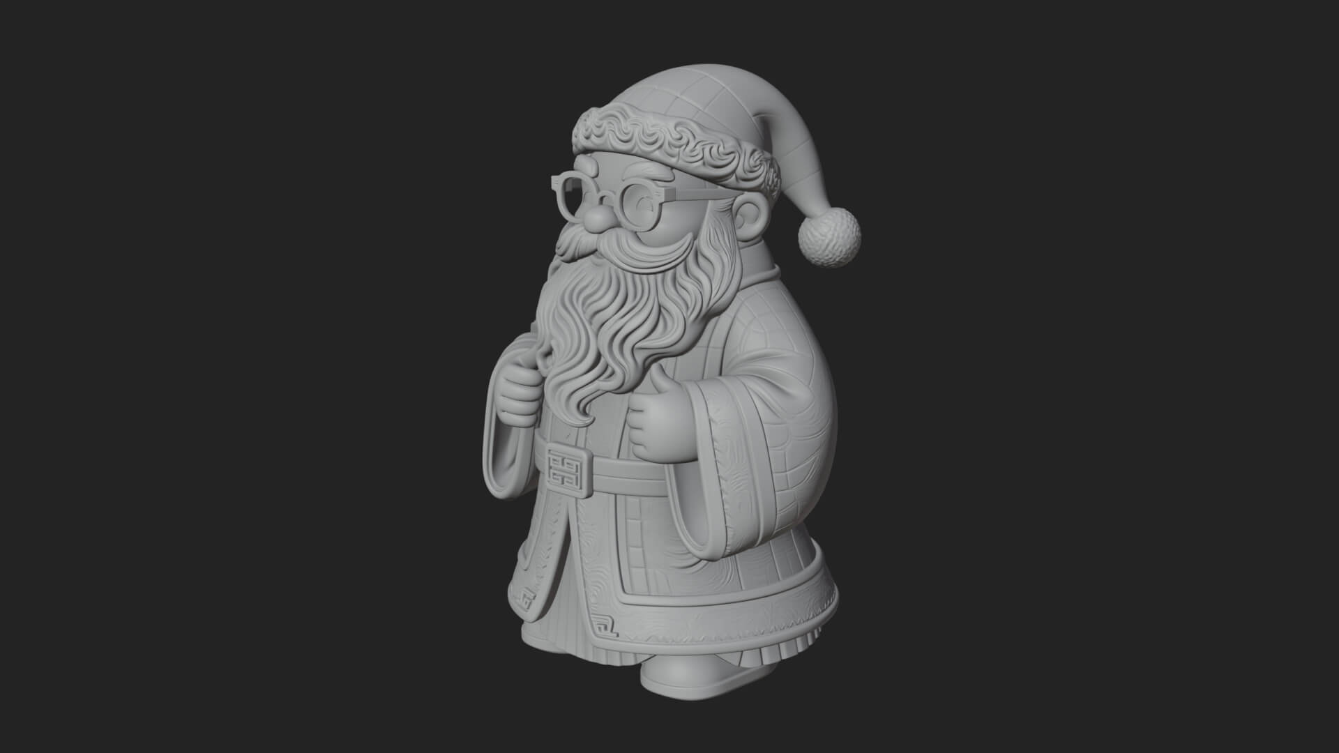 Robed Father Christmas Statue Design 15 3D Print Model 3D Model