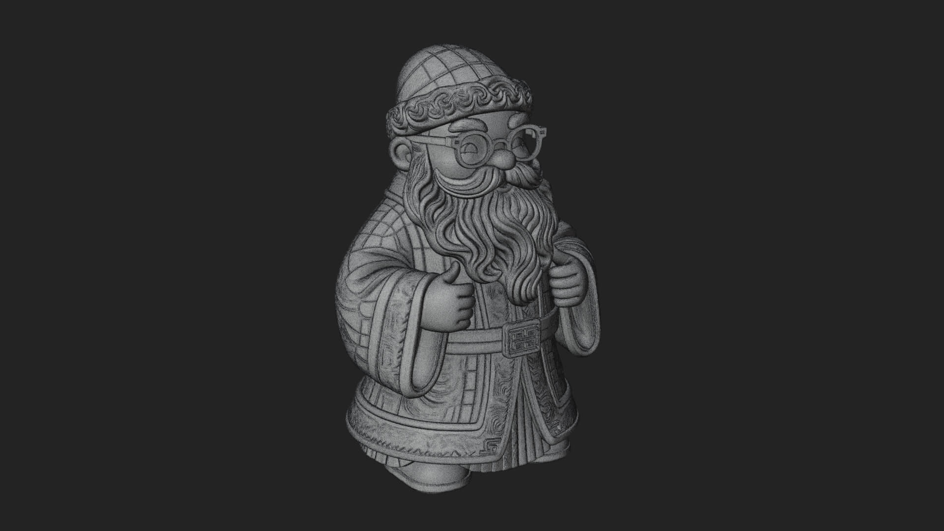 Robed Father Christmas Statue Design 15 3D Print Model 3D Model