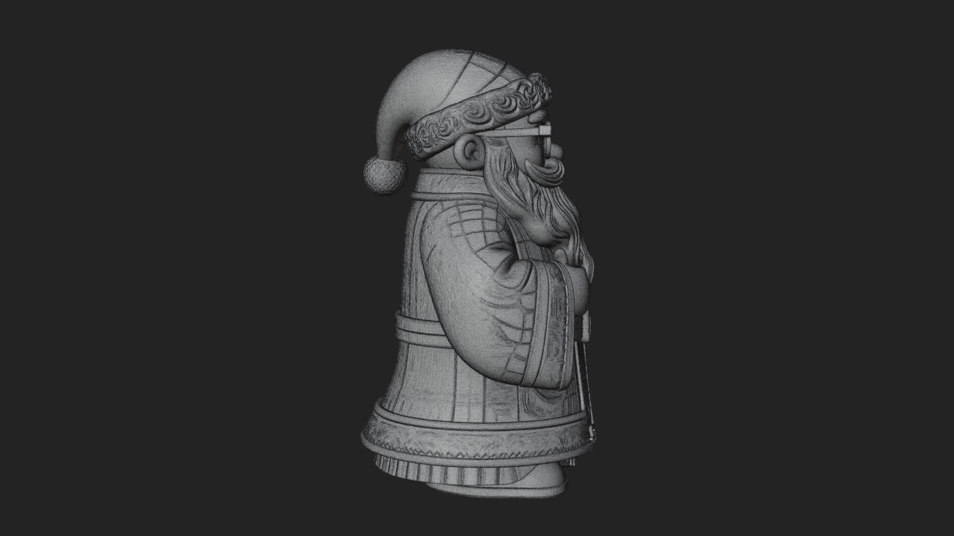 Robed Father Christmas Statue Design 15 3D Print Model 3D Model