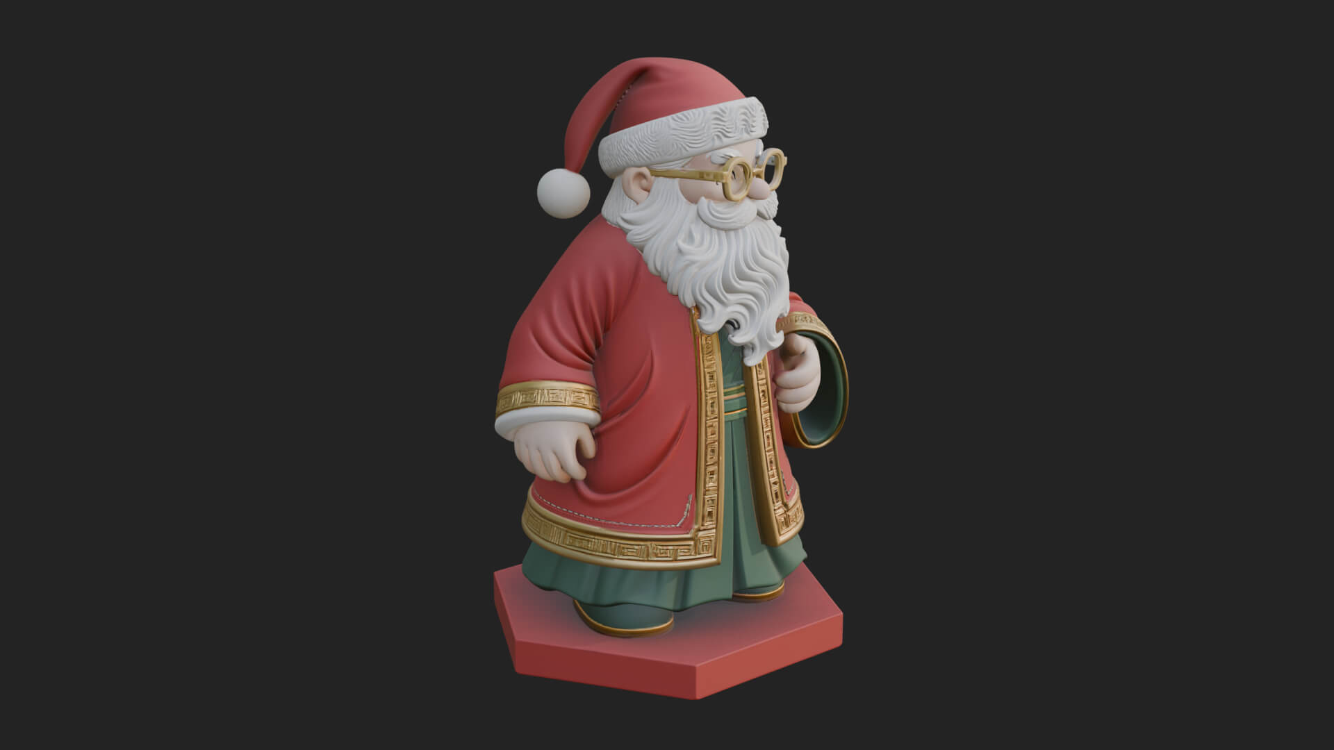 Robed Father Christmas Statue Design 16 3D Print Model 3D Model