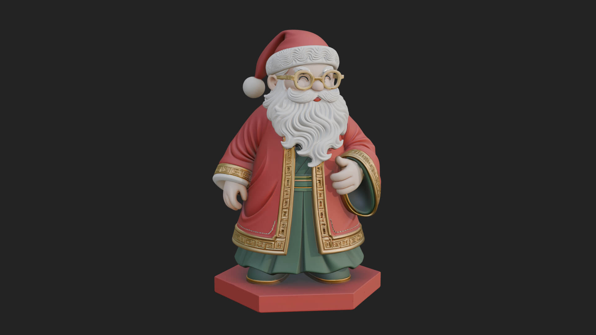 Robed Father Christmas Statue Design 16 3D Print Model 3D Model