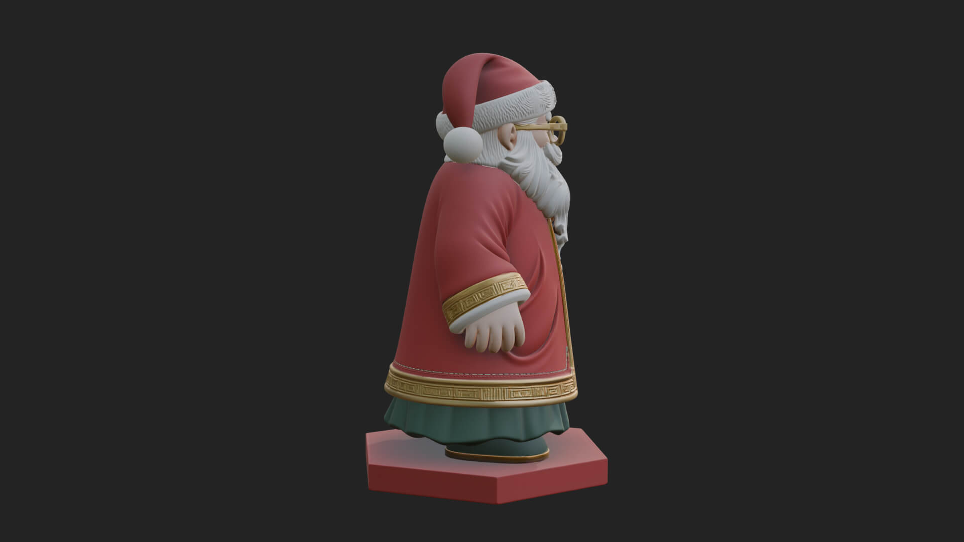 Robed Father Christmas Statue Design 16 3D Print Model 3D Model