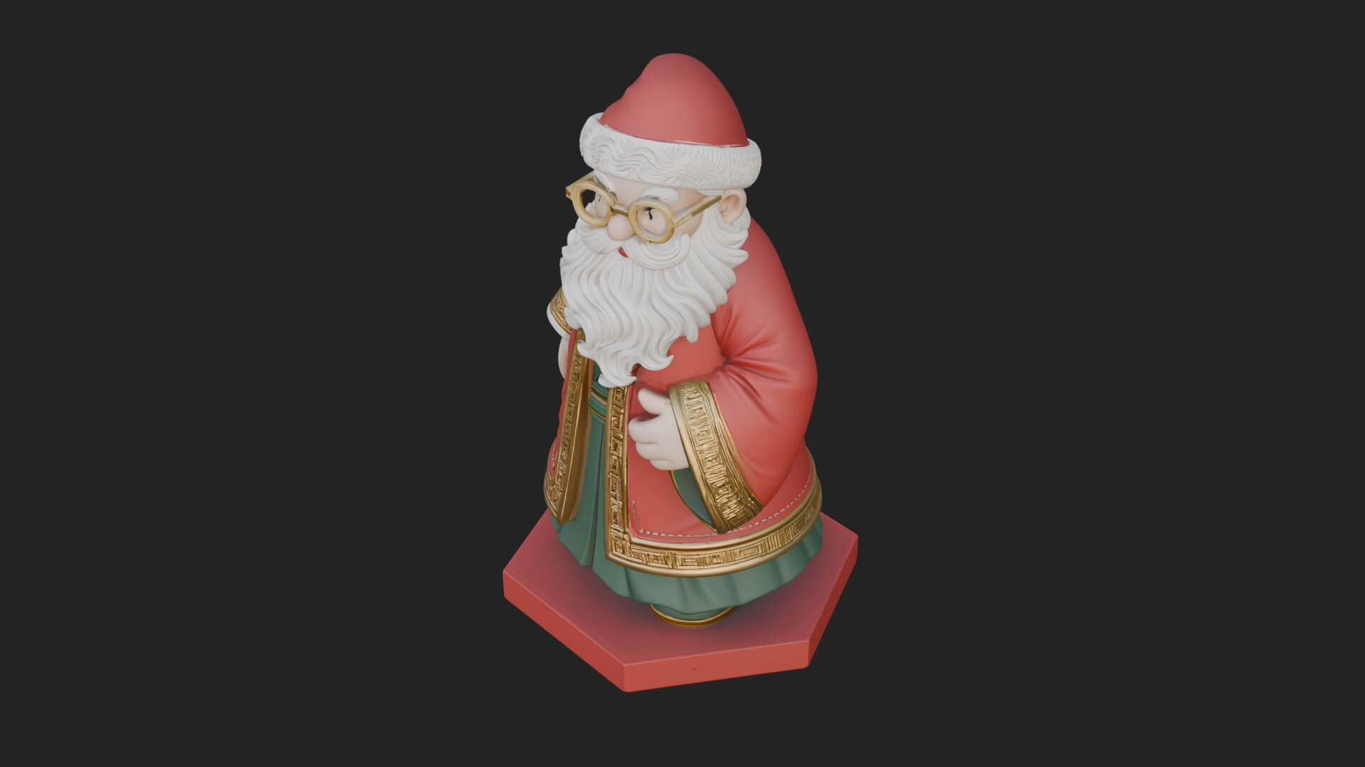 Robed Father Christmas Statue Design 16 3D Print Model 3D Model