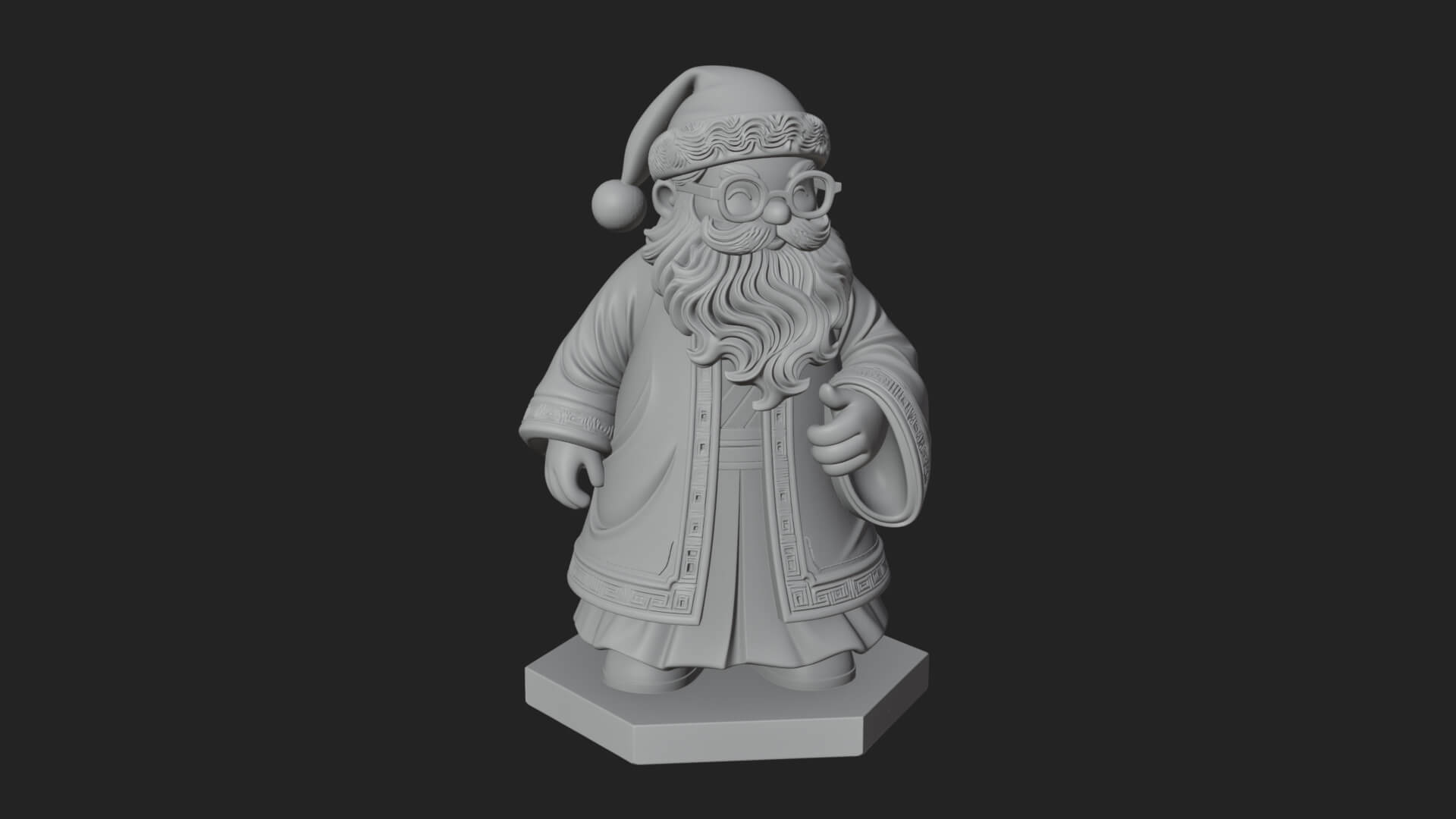 Robed Father Christmas Statue Design 16 3D Print Model 3D Model