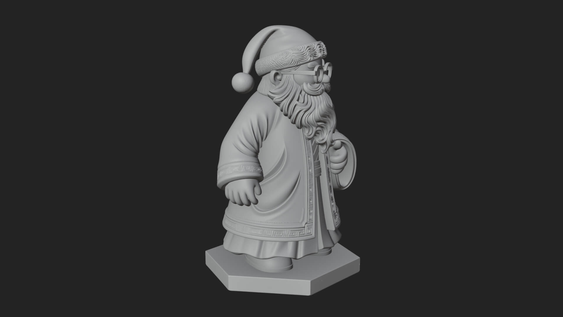 Robed Father Christmas Statue Design 16 3D Print Model 3D Model