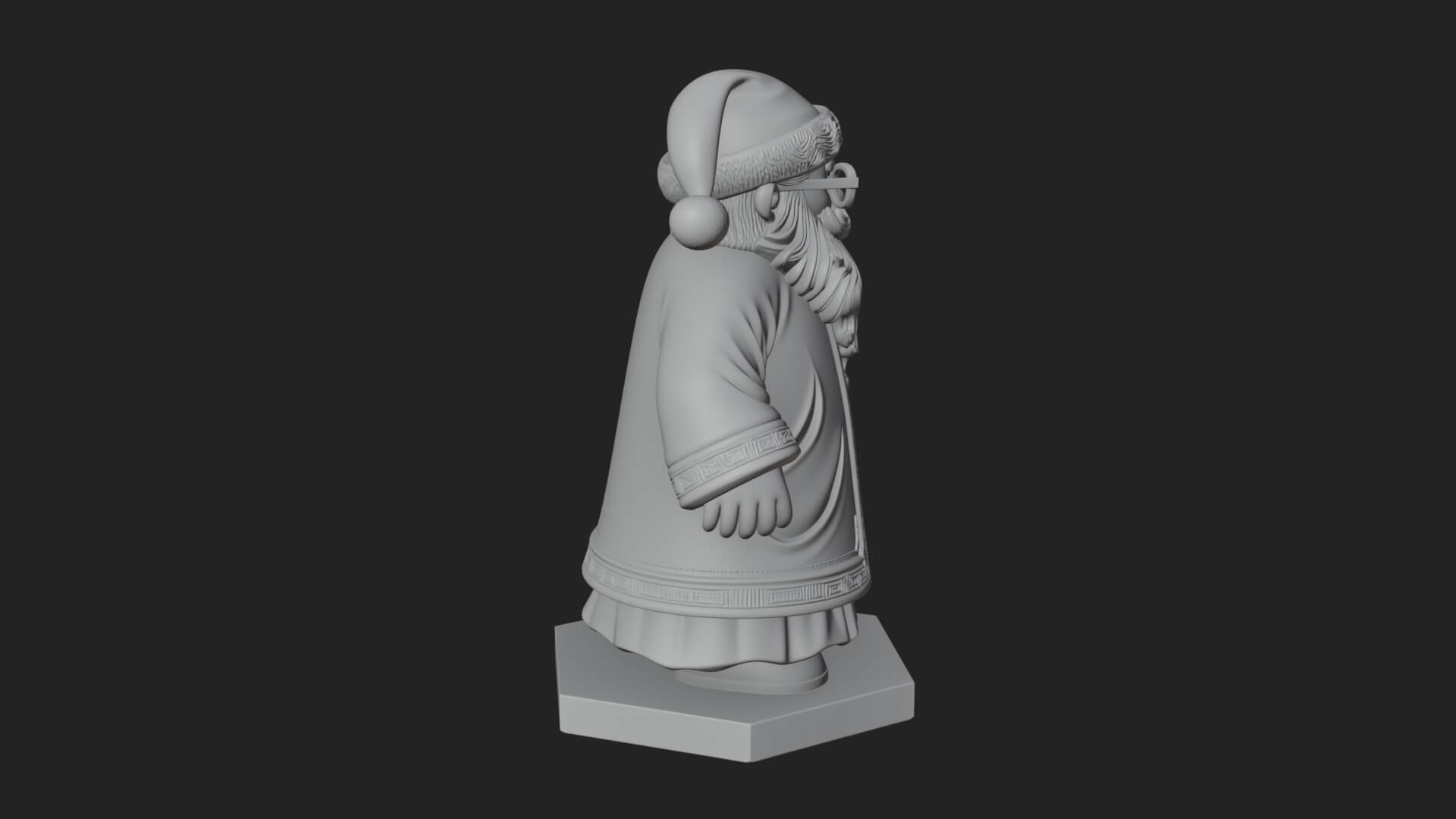 Robed Father Christmas Statue Design 16 3D Print Model 3D Model