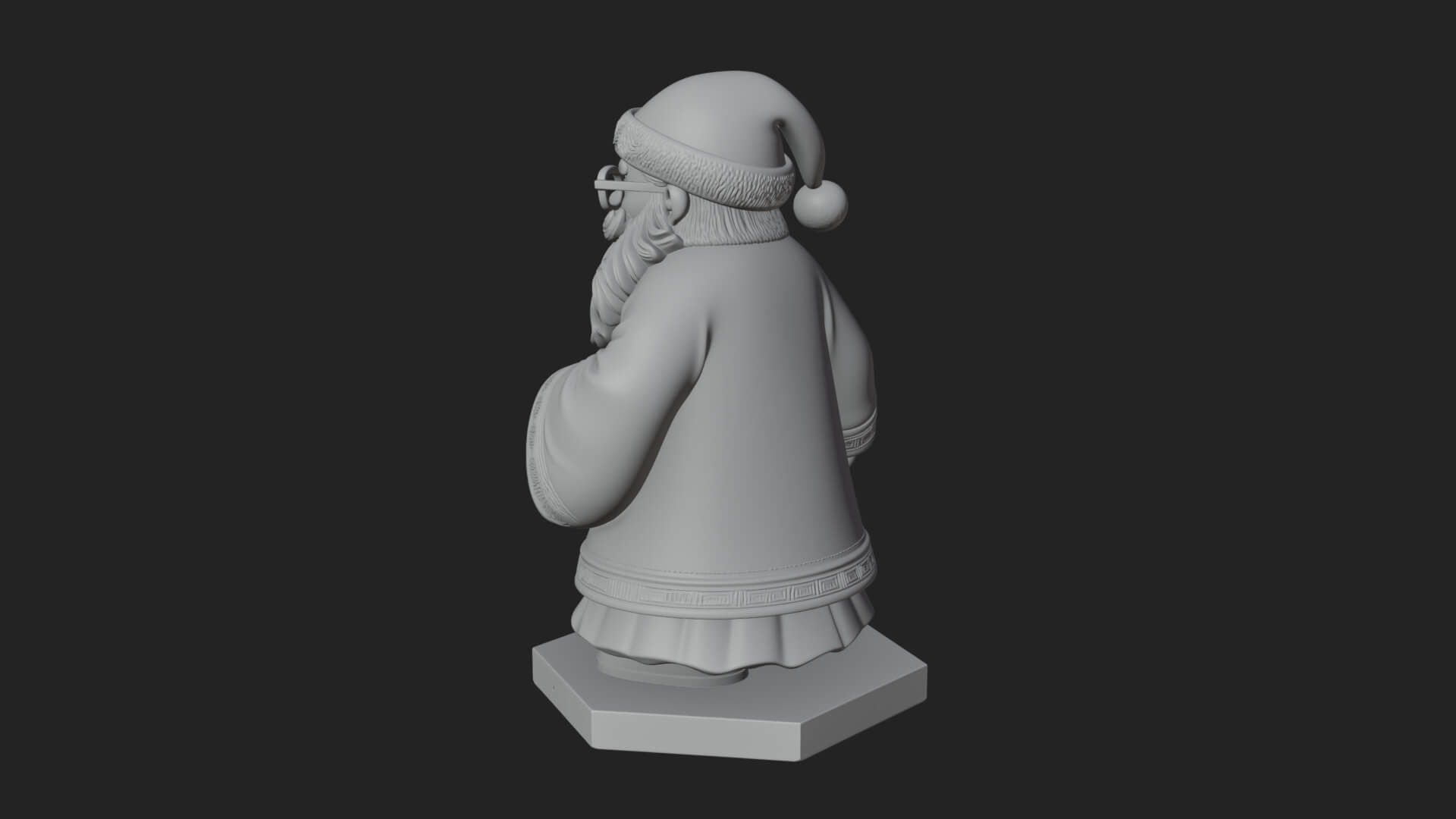 Robed Father Christmas Statue Design 16 3D Print Model 3D Model
