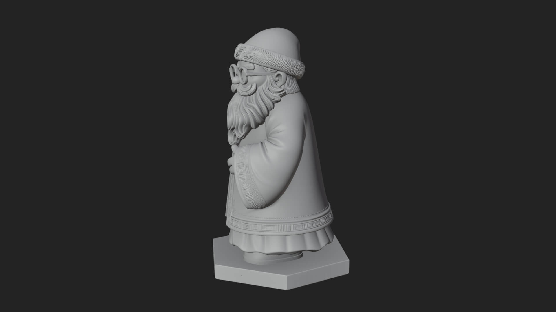 Robed Father Christmas Statue Design 16 3D Print Model 3D Model