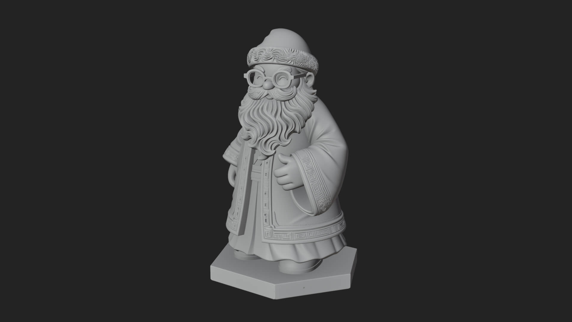 Robed Father Christmas Statue Design 16 3D Print Model 3D Model