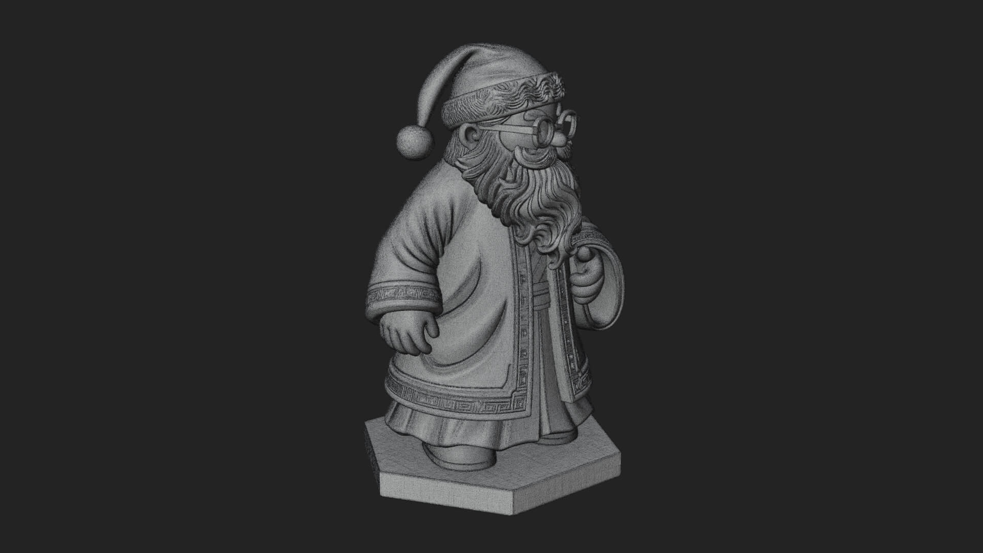 Robed Father Christmas Statue Design 16 3D Print Model 3D Model