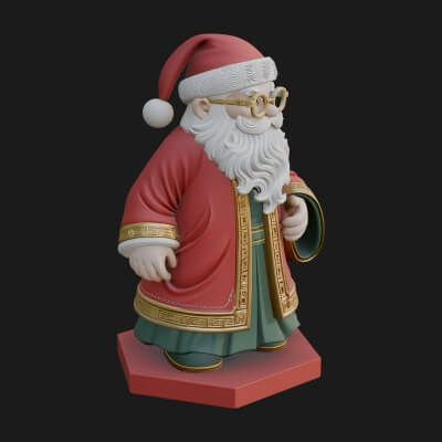 Robed Father Christmas Statue Design 16 3D Print Model