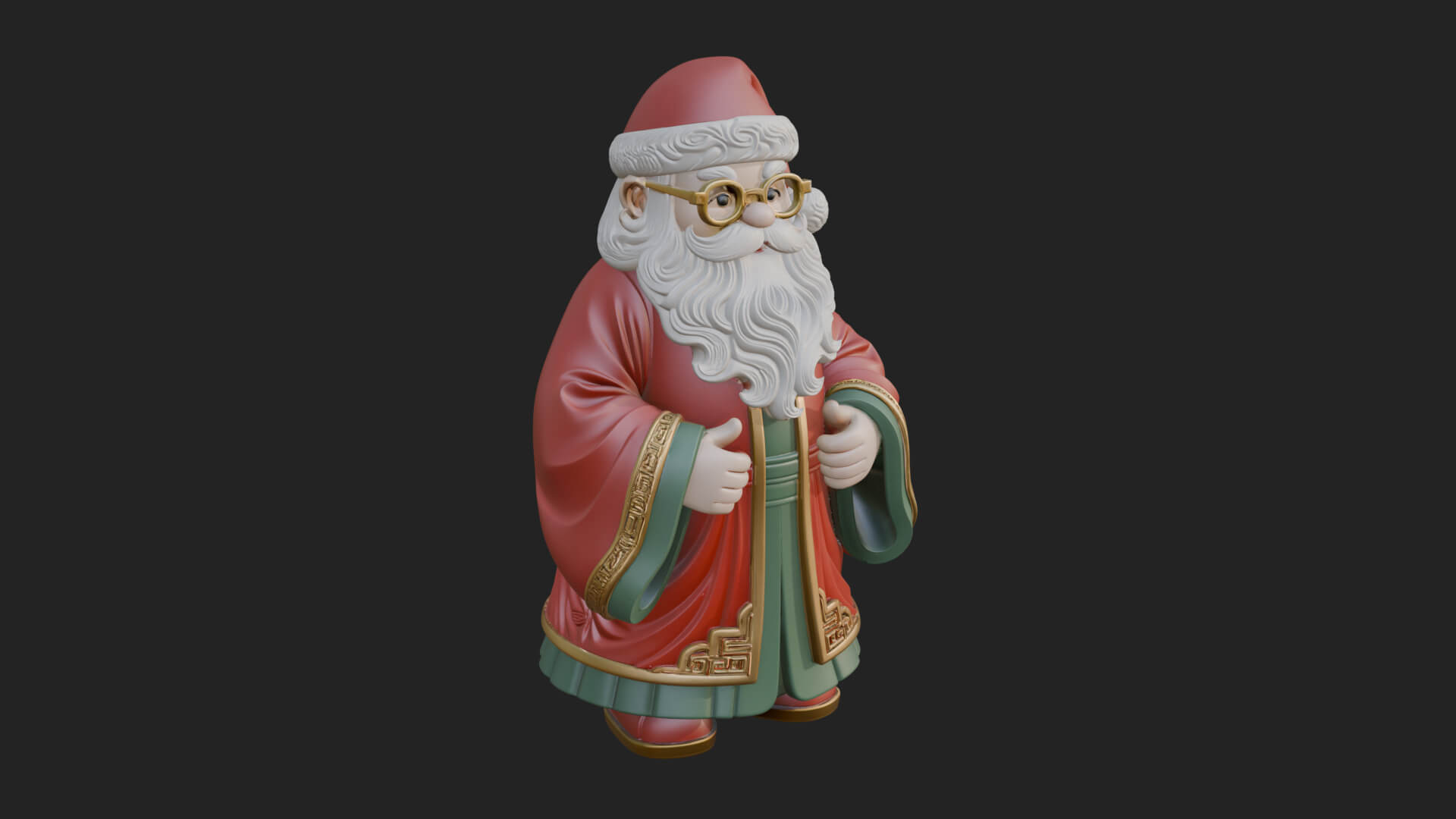 Robed Father Christmas Statue Design 17 3D Print Model 3D Model
