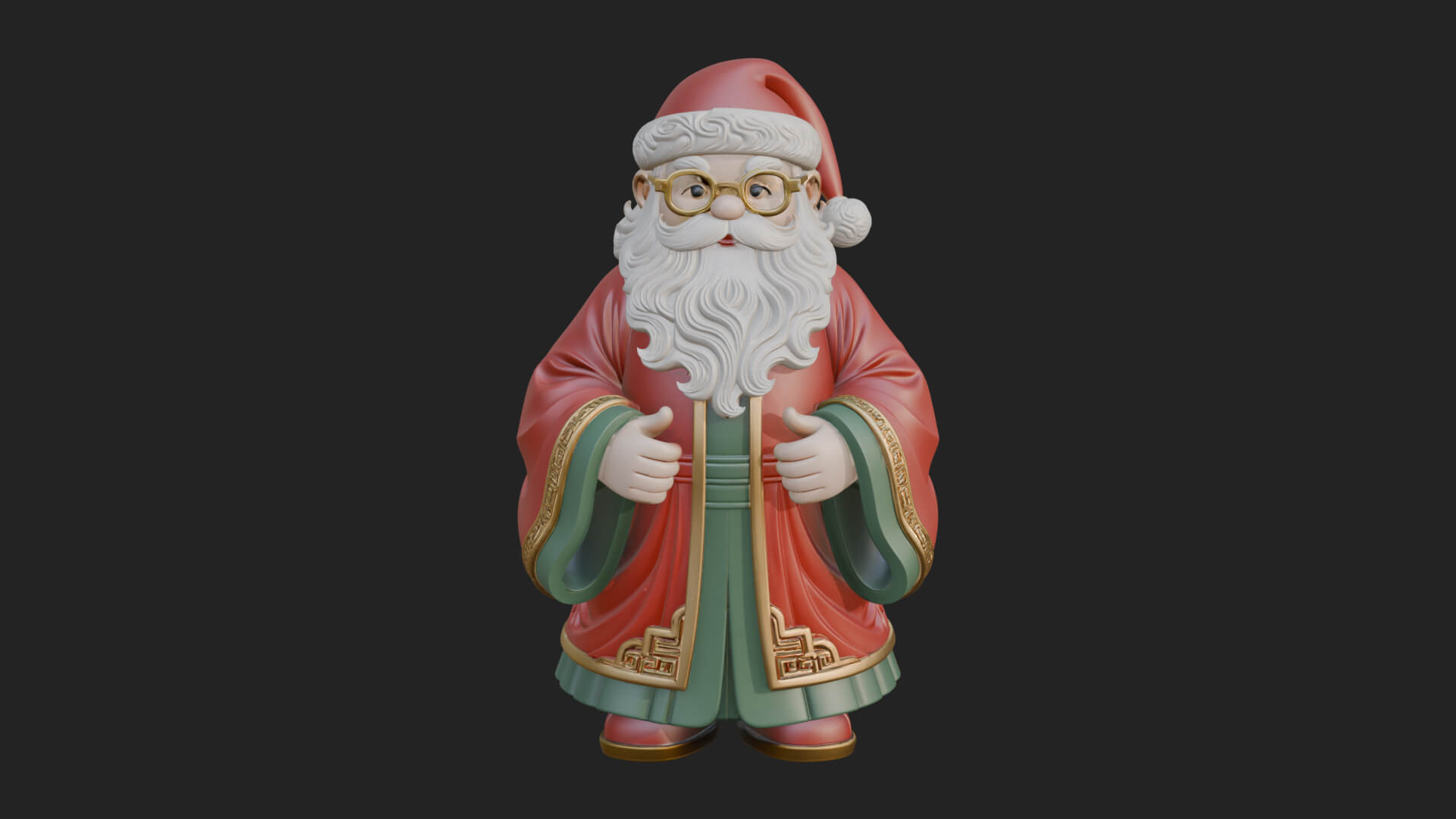 Robed Father Christmas Statue Design 17 3D Print Model 3D Model