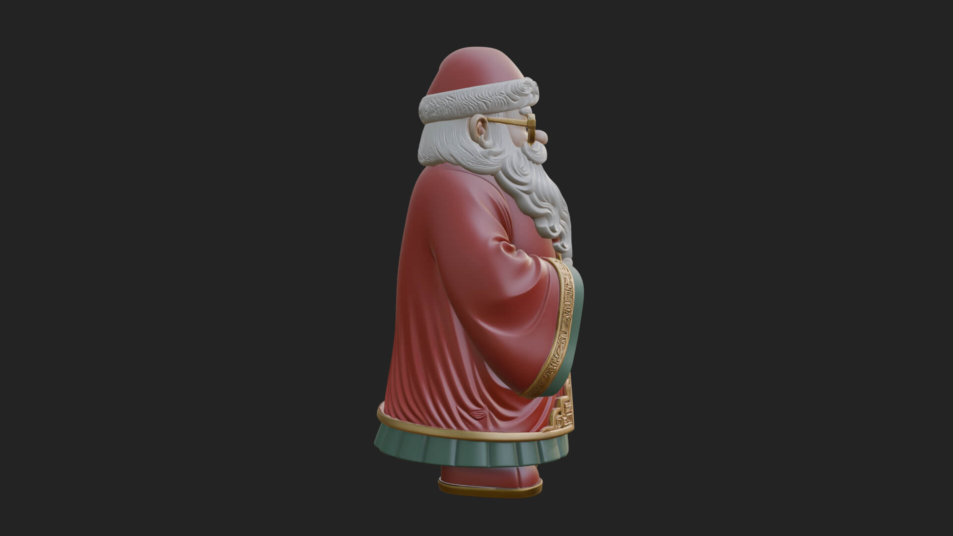 Robed Father Christmas Statue Design 17 3D Print Model 3D Model
