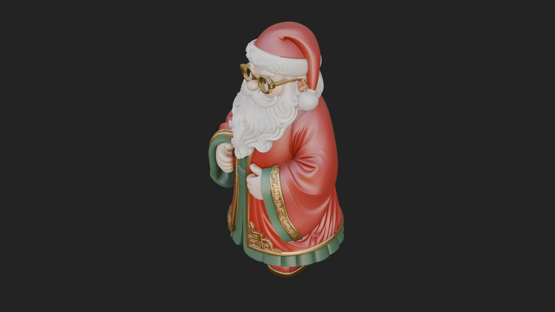 Robed Father Christmas Statue Design 17 3D Print Model 3D Model