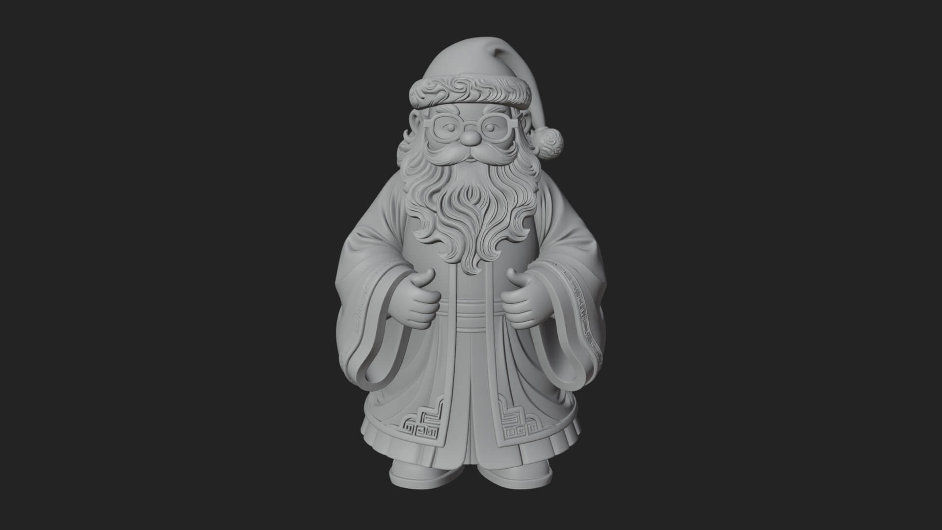 Robed Father Christmas Statue Design 17 3D Print Model 3D Model