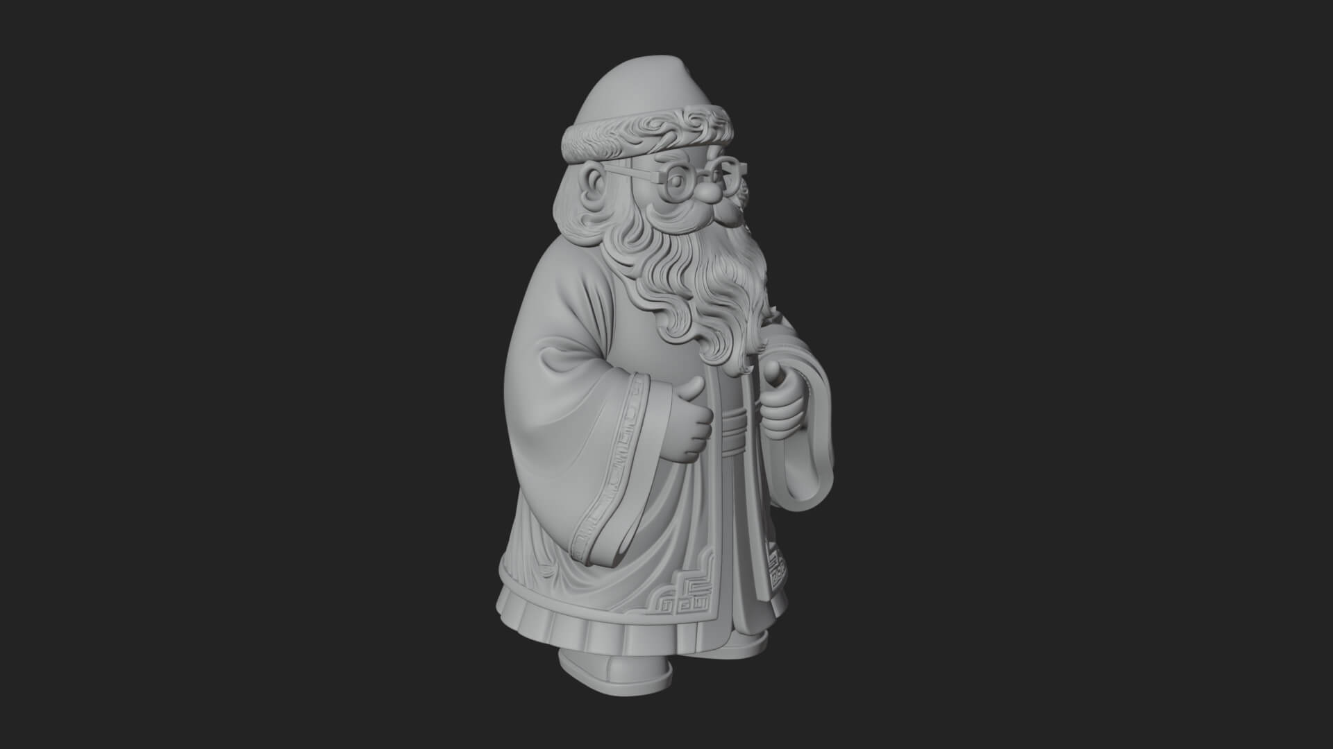 Robed Father Christmas Statue Design 17 3D Print Model 3D Model